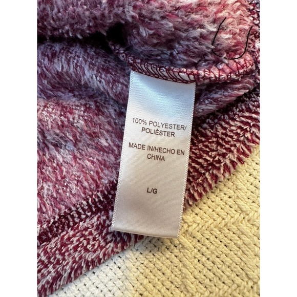 Women's Stan Herman Wine Cozy Plush Zip-Up Jacket-Size L - Picture 7 of 9